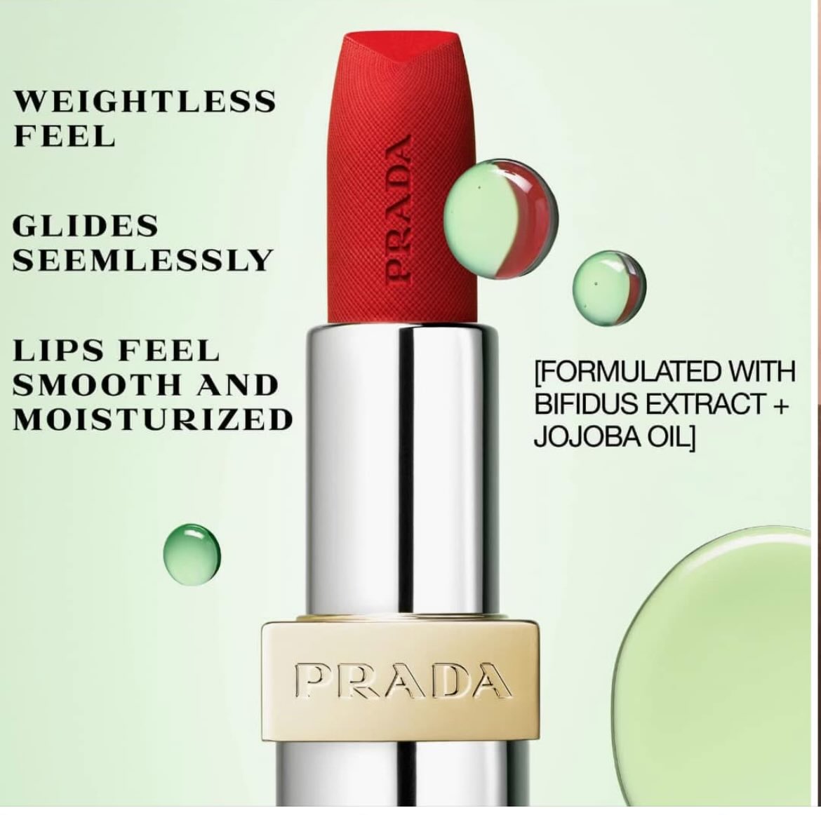 Prada product page showing 'seemlessly' typo